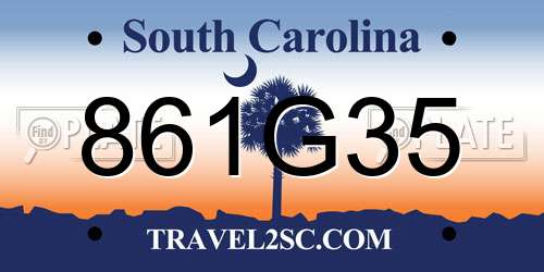 861G35 South Carolina License Plate