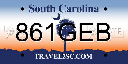 861GEB South Carolina License Plate