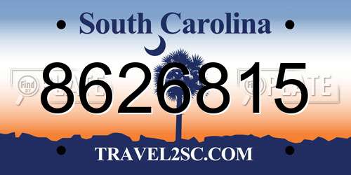 8626815 South Carolina License Plate