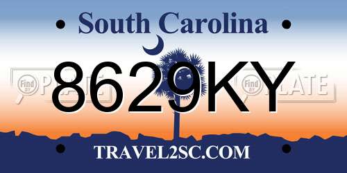 8629KY South Carolina License Plate