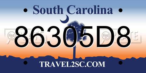 86305D8 South Carolina License Plate