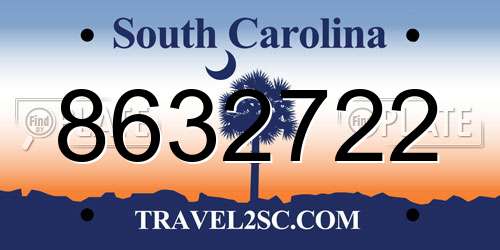 8632722 South Carolina License Plate