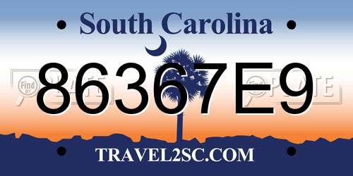 86367E9 South Carolina License Plate