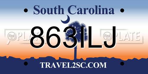 863ILJ South Carolina License Plate