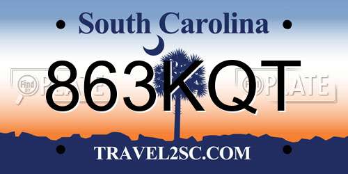 863KQT South Carolina License Plate