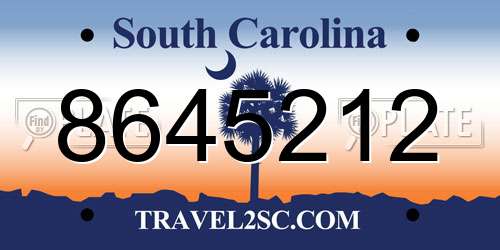 8645212 South Carolina License Plate
