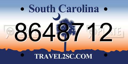 8648712 South Carolina License Plate