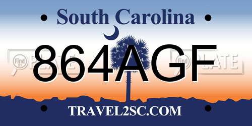 864AGF South Carolina License Plate