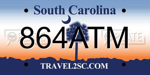 864ATM South Carolina License Plate