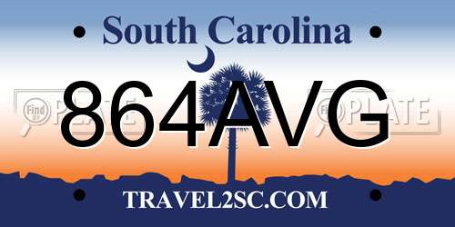 864AVG South Carolina License Plate