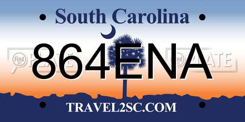 864ENA South Carolina License Plate