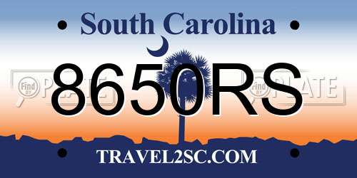 8650RS South Carolina License Plate