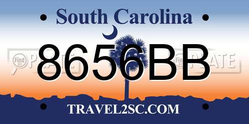 8656BB South Carolina License Plate