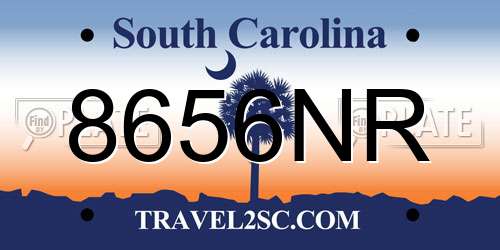 8656NR South Carolina License Plate