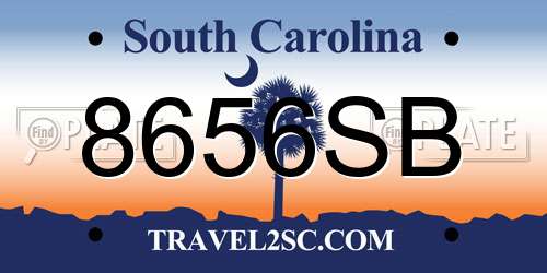 8656SB South Carolina License Plate