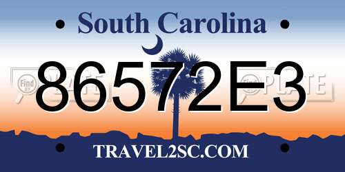 86572E3 South Carolina License Plate