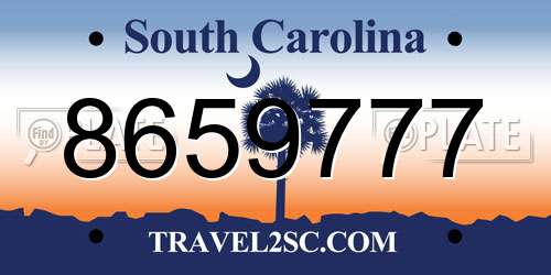8659777 South Carolina License Plate