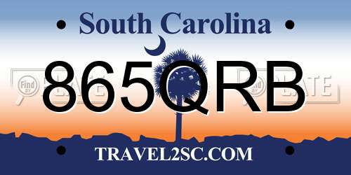 865QRB South Carolina License Plate