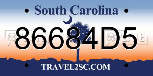 86684D5 South Carolina License Plate
