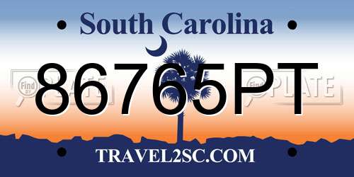 86765PT South Carolina License Plate