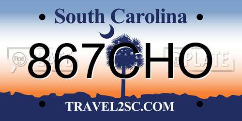 867CHO South Carolina License Plate