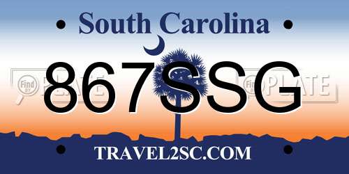 867SSG South Carolina License Plate