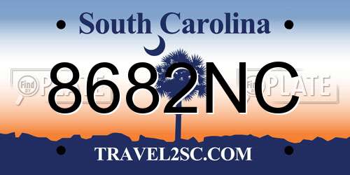 8682NC South Carolina License Plate