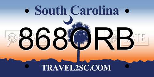 868ORB South Carolina License Plate