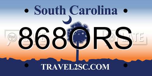868ORS South Carolina License Plate