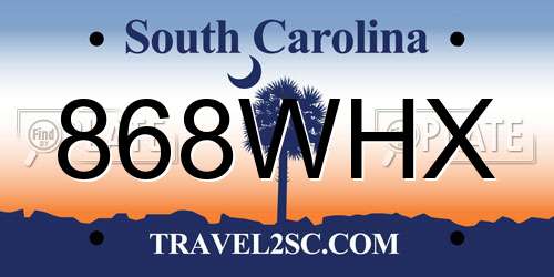 868WHX South Carolina License Plate