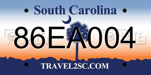 86EA004 South Carolina License Plate