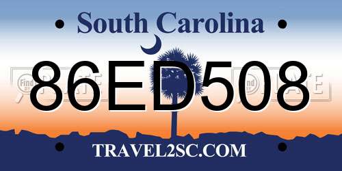 86ED508 South Carolina License Plate