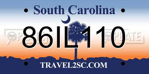 86IL110 South Carolina License Plate