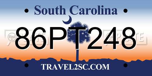 86PT248 South Carolina License Plate