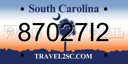 87027I2 South Carolina License Plate
