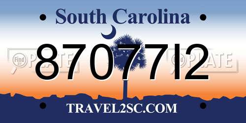 87077I2 South Carolina License Plate