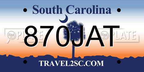 870JAT South Carolina License Plate
