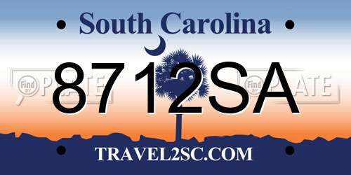 8712SA South Carolina License Plate