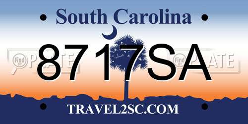 8717SA South Carolina License Plate