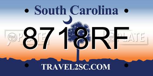 8718RF South Carolina License Plate
