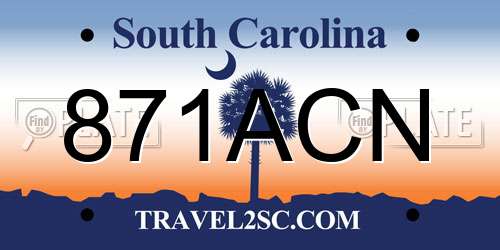 871ACN South Carolina License Plate