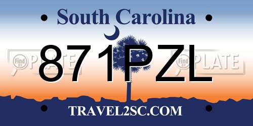 871PZL South Carolina License Plate