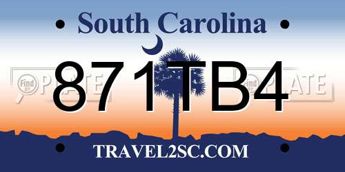 871TB4 South Carolina License Plate