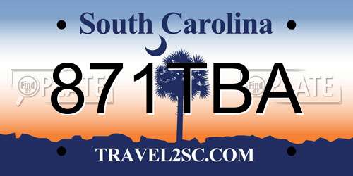 871TBA South Carolina License Plate