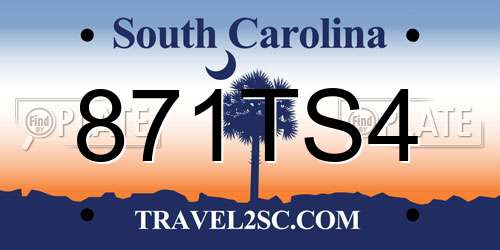 871TS4 South Carolina License Plate