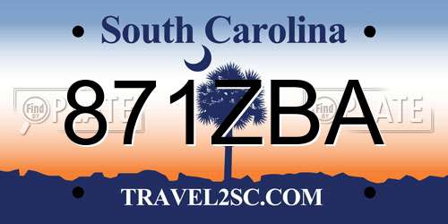 871ZBA South Carolina License Plate