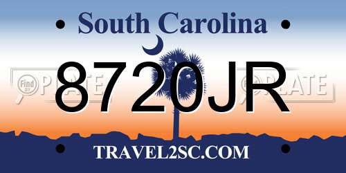 8720JR South Carolina License Plate