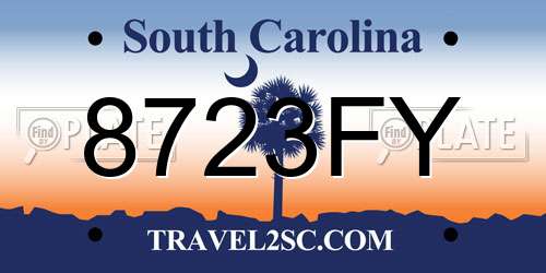 8723FY South Carolina License Plate