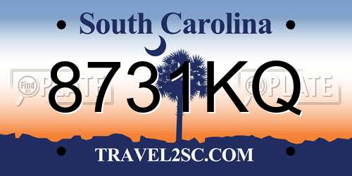 8731KQ South Carolina License Plate