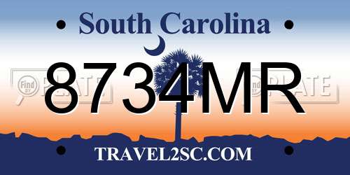 8734MR South Carolina License Plate